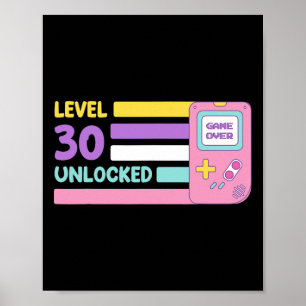 Affiche Lecteur vidéo Niveau 30 Débloqué 30 Ans Anniversai