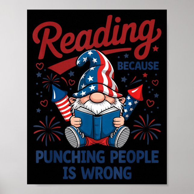 Affiche Lecture amusante parce que gnome frapper le 4 juil (Devant)