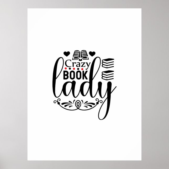 Affiche Lecture Art fou livre dame (Devant)