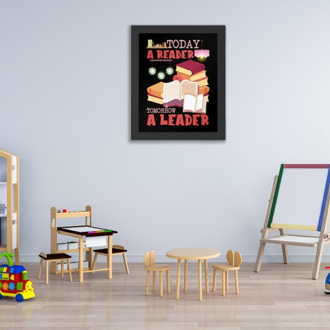 Affiche Lecture Aujourd'Hui Un Lecteur Demain Un Leader (Créateur téléchargé)