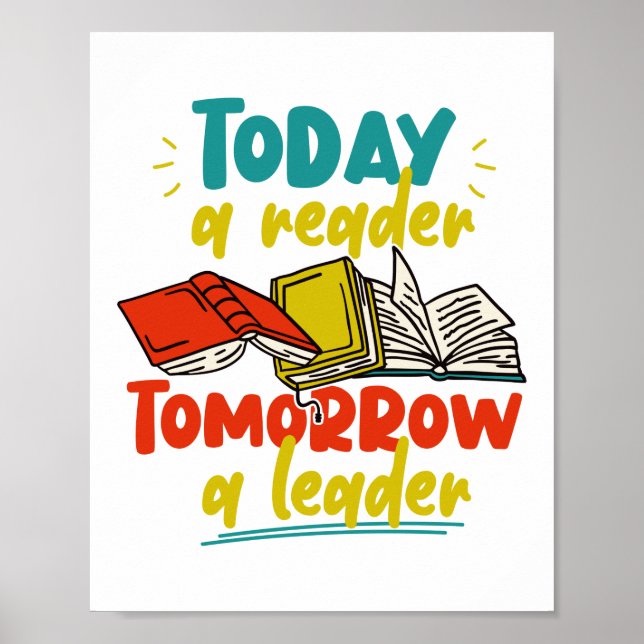 Affiche Lecture Aujourd'Hui Un Lecteur Demain Un Leader (Devant)