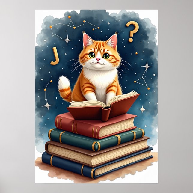 Affiche Lecture de Chat dans l'Espace Ver de Livre Astrona (Devant)