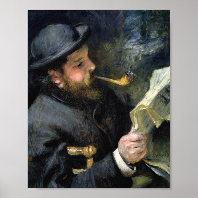 Affiche Lecture de Claude Monet - Pierre Auguste Renoir (Devant)