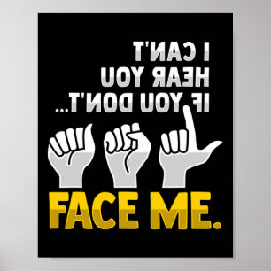 Affiche Lecture de la lèvre ASL Gesture main sourde Perte