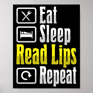 Affiche Lecture de la lèvre ASL Gesture main sourde Perte 