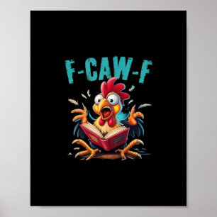 Affiche Lecture de livre F-caw-f cri de poulet drôle humou
