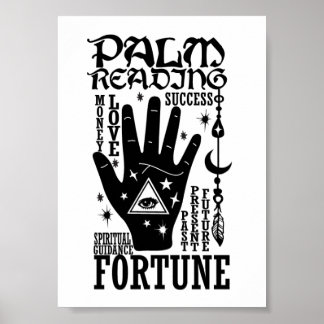 Affiche Lecture de Palme Orientation Spirituelle Fortune