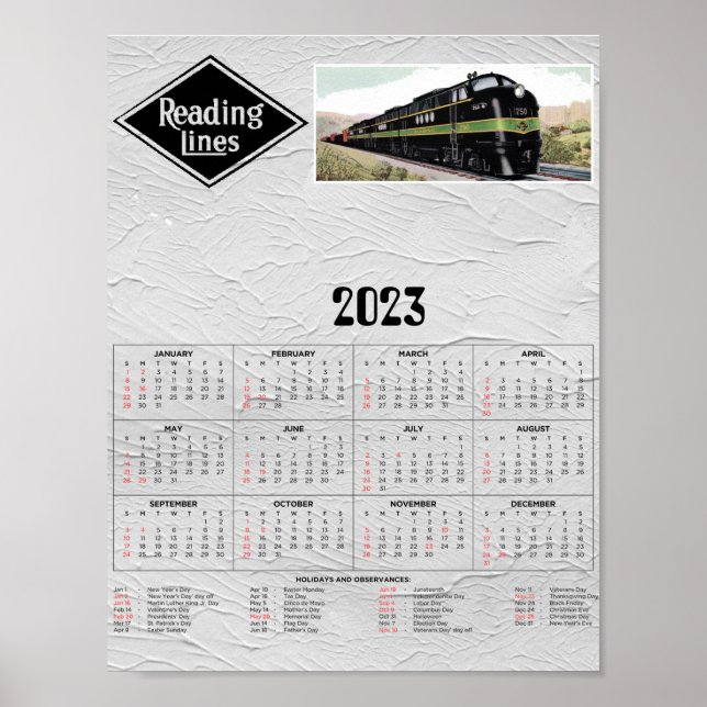 Affiche Lecture du calendrier ferroviaire (Devant)