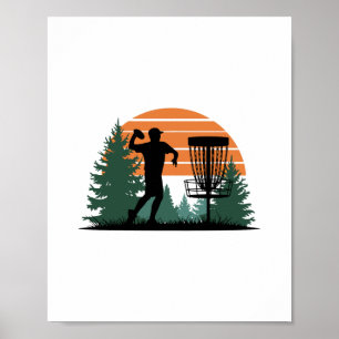 Affiche Lecture du disque de golf Vintage Retro