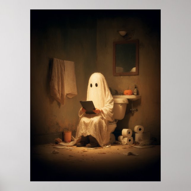 Affiche Lecture du fantôme de salle de toilettes hantée (Devant)