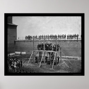 Affiche Lecture du mandat de mort de Lincoln 1865