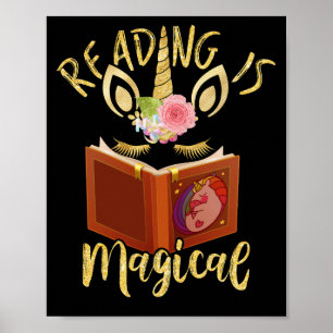 Affiche Lecture est Magique Unicorne Face Book Lover