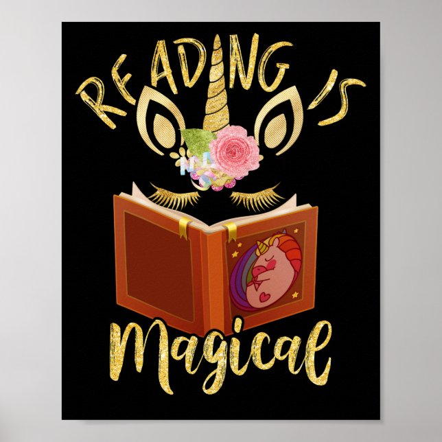 Affiche Lecture est Magique Unicorne Face Book Lover (Devant)