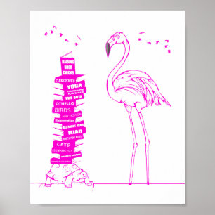 Affiche Lecture Flamant rose