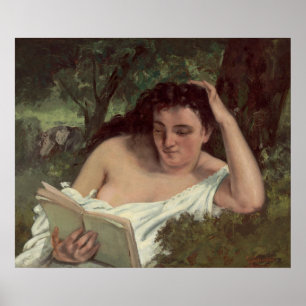 Affiche Lecture Jeune Femme - Gustave Courbet Art