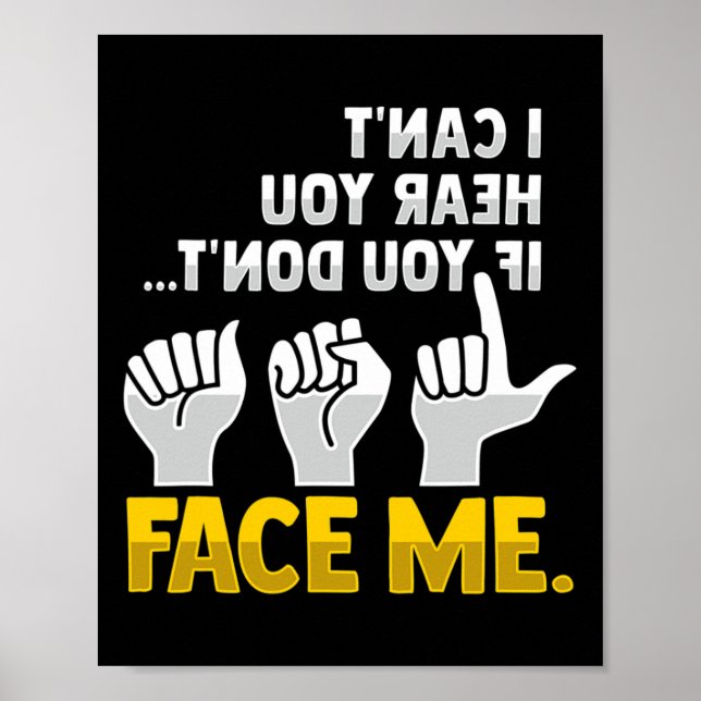 Affiche Lecture Labiale Langue Des Signes Hand Gesture Sou (Devant)