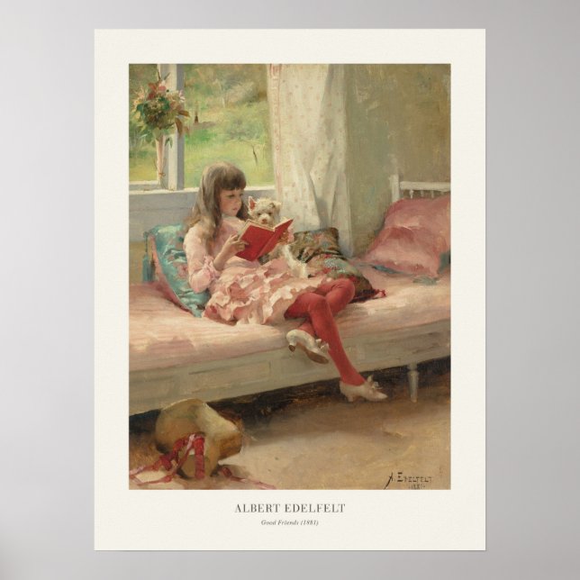 Affiche Lecture Peinture Albert Edelfeel Good Friends (Devant)