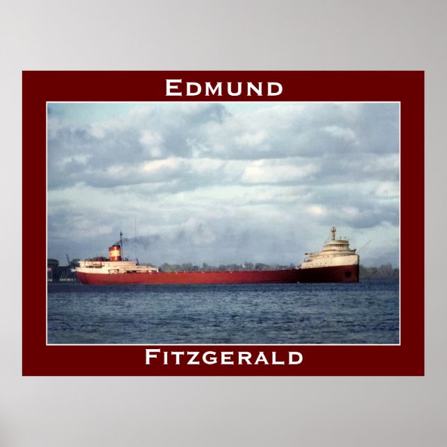 Affiche L'Edmund Fitzgerald sur la rivière St. Clair (Devant)