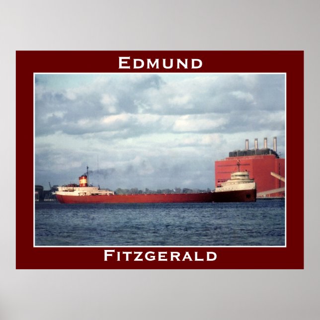 Affiche L'Edmund Fitzgerald sur la rivière St. Clair (Devant)