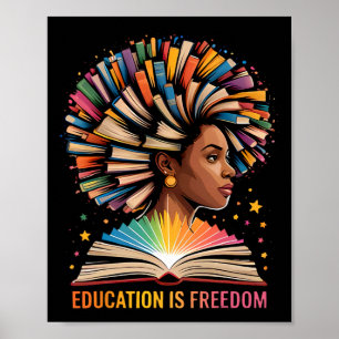 Affiche L'éducation à l'histoire noire est la liberté Livr
