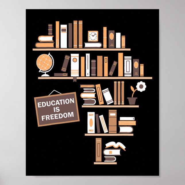 Affiche L'éducation est la liberté Afro-Américain Histoire (Devant)