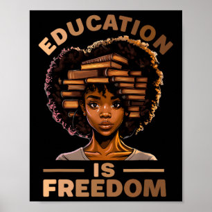 Affiche L'éducation est la liberté Afro-Américain Histoire