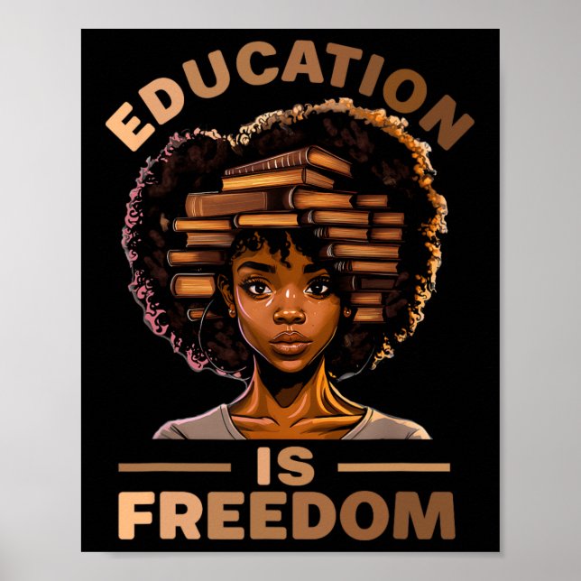 Affiche L'éducation est la liberté Afro-Américain Histoire (Devant)