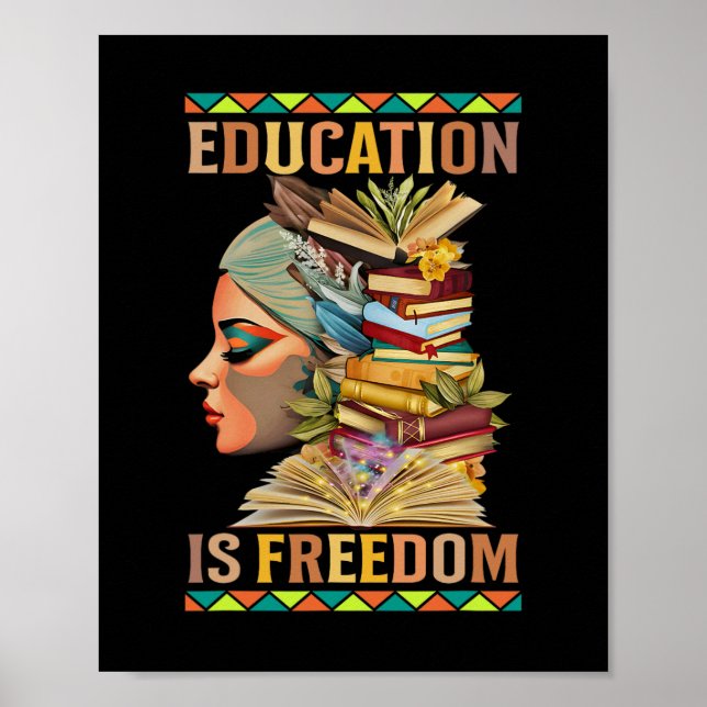 Affiche L'éducation est la liberté Afro-Américain Histoire (Devant)