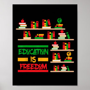 Affiche L'éducation est la liberté Afro-Américain Histoire