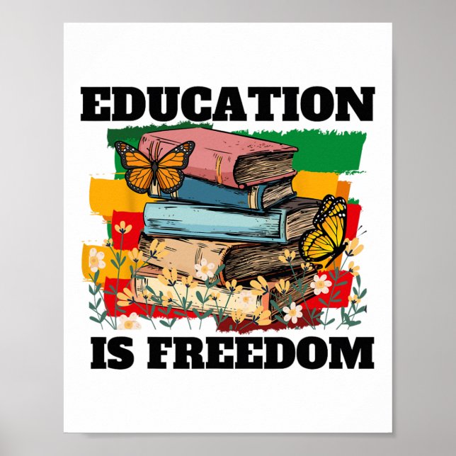 Affiche L'éducation est la liberté Afro-Américain Mois de  (Devant)