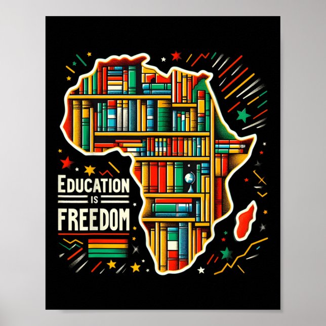 Affiche L'éducation est la liberté Histoire noire Fière Af (Devant)