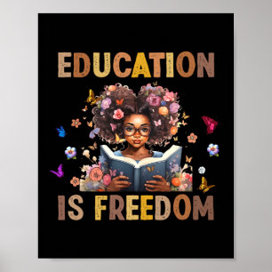 Affiche L'éducation est la liberté Livres de filles noires