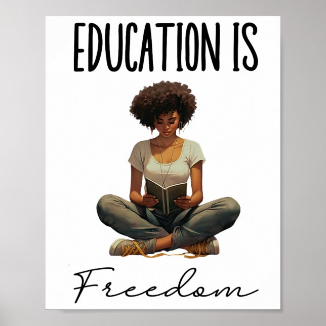 Affiche L'éducation est la liberté Professeur noir Livres  (Devant)