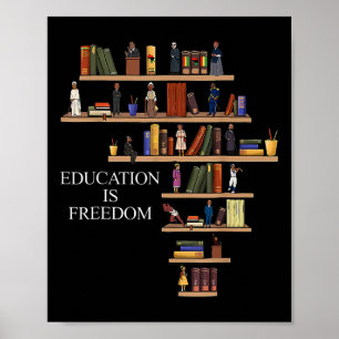 Affiche L'éducation est le livre de la liberté lecteur Bla