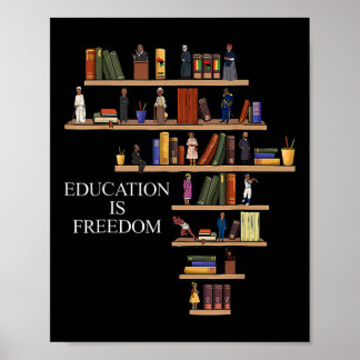 Affiche L'éducation est le livre de la liberté lecteur Bla
