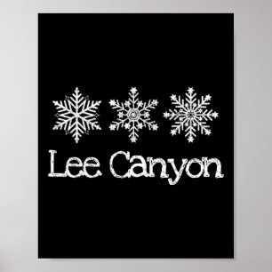 Affiche Lee Canyon Nevada Frosty Snowflakes Ski Ski