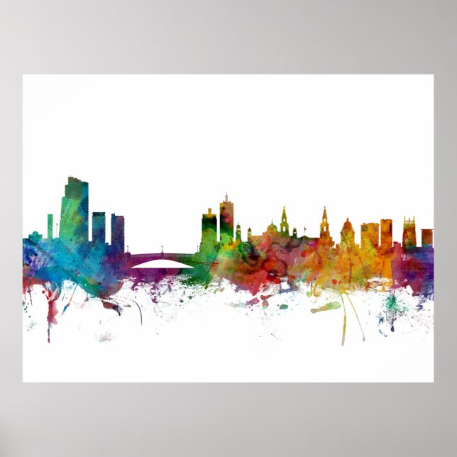 Affiche Leeds England Skyline (Devant)