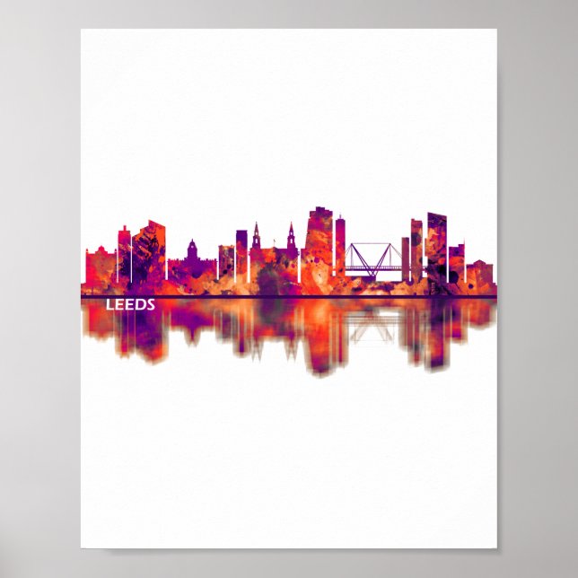 Affiche Leeds England Skyline (Devant)