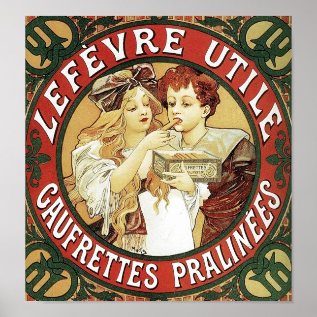 Affiche Lefevre Utile par Alphonse Mucha (Devant)