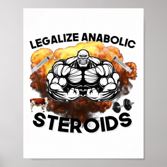 Affiche Légaliser les stéroïdes anabolisants Funny Gym Bod (Devant)