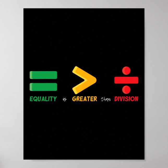Affiche L'égalité est plus grande que la division Math Bla (Devant)