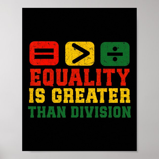 Affiche L'Égalité Est Plus Grande Que La Division Math His (Devant)