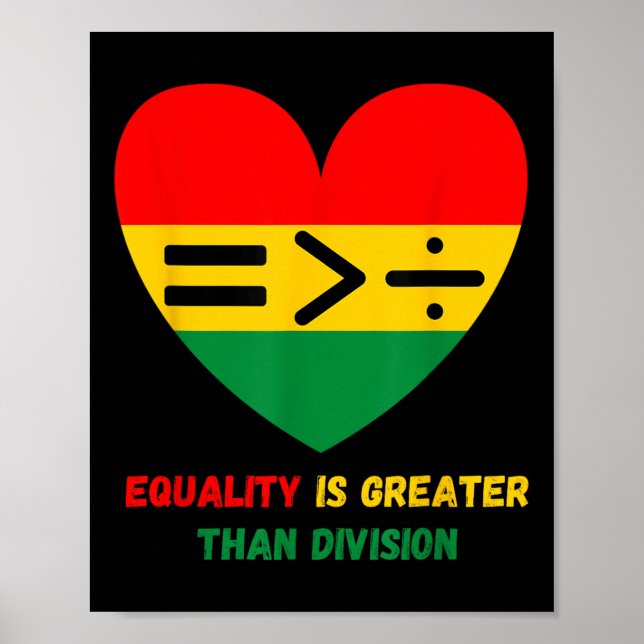 Affiche L'Égalité Est Plus Grande Que La Division Math His (Devant)