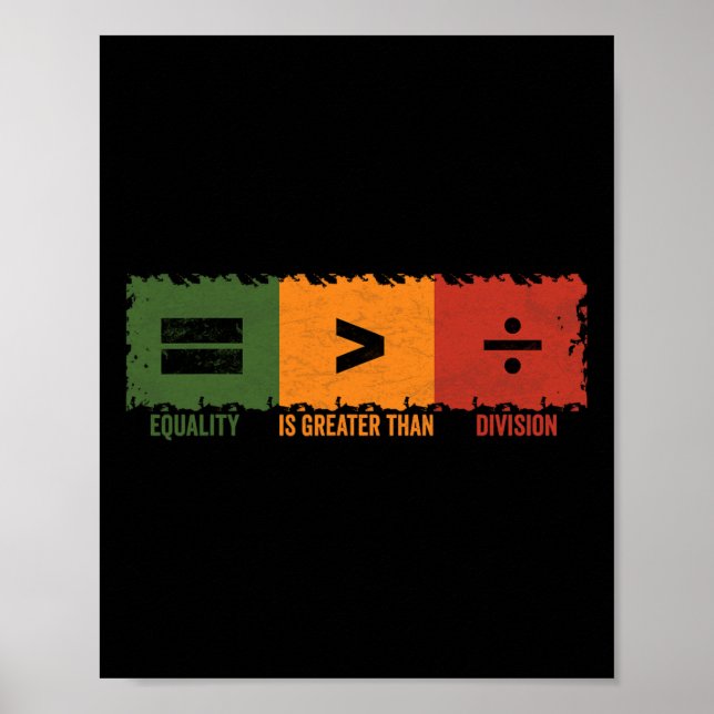 Affiche L'Égalité Est Plus Grande Que La Division Math His (Devant)
