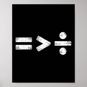 Affiche L'égalité est supérieure au symbole mathématique d