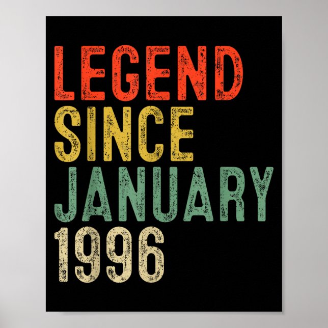 Affiche Legend Since January 1996 30th Birthday 30 Year Ol (Devant)