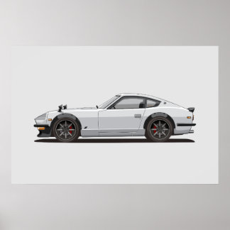 Affiche légendaire classique blanche 240z Fairlady