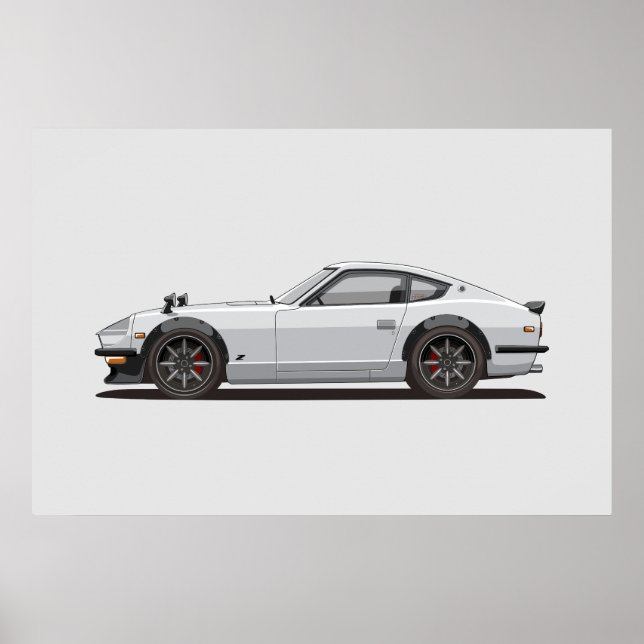 Affiche légendaire classique blanche 240z Fairlady (Devant)