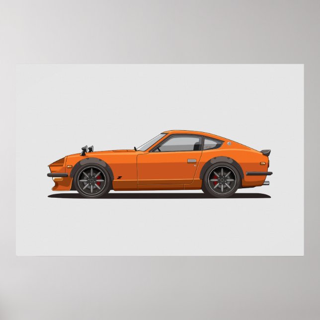 Affiche légendaire de la Bug Orange Classique 240z (Devant)