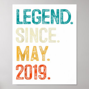 Affiche Légende 2019 6ème anniversaire Cadeaux pour garçon
